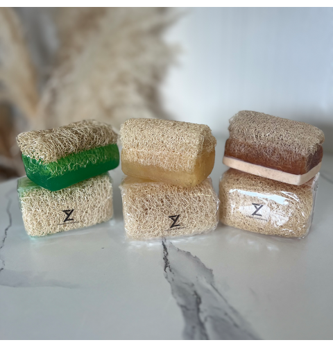 ALOËVERA, RIJST, HONINGMELK - PUMPKIN FIBER ZEEP (SET)